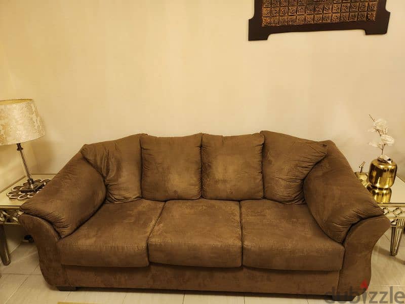 brown velvet sofa set 6 seater 1