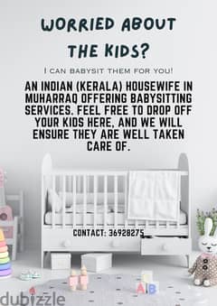 Babysitting services Available By Indian Housewife (Kerala)