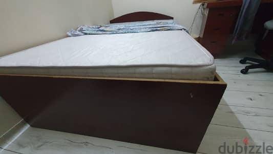 Strong Real Wood Double Bed with strong matressAvailabile ,For Sale