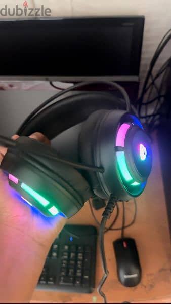 gaming headphone with rgb light for sale not used new 1