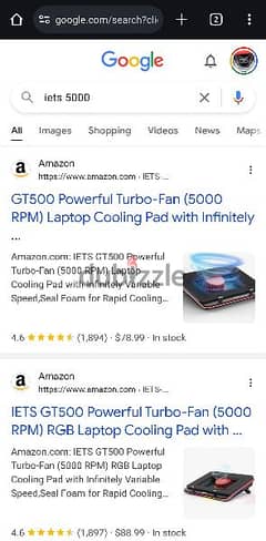 Cooler for gaming laptop 5000rpm, very good to bring down temps 0