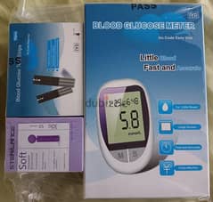 blood glucose meter with 50 test strips & 50 disposable blood lancets 0