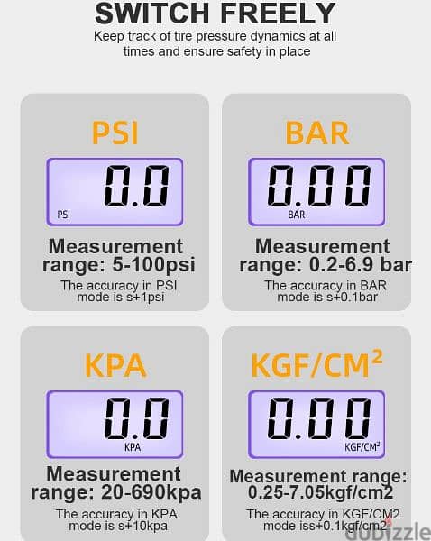 Tire Pressure Monitoring Car Tyre Air Pressure Gauce Meter LCD Display 8