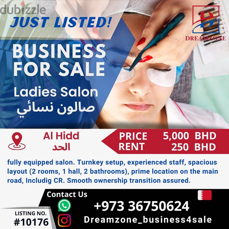 *New Ladies Salon Business for Sale in Prime Location at Hidd* 0