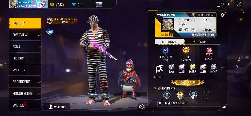 free fire account for sale only 15 bd 3