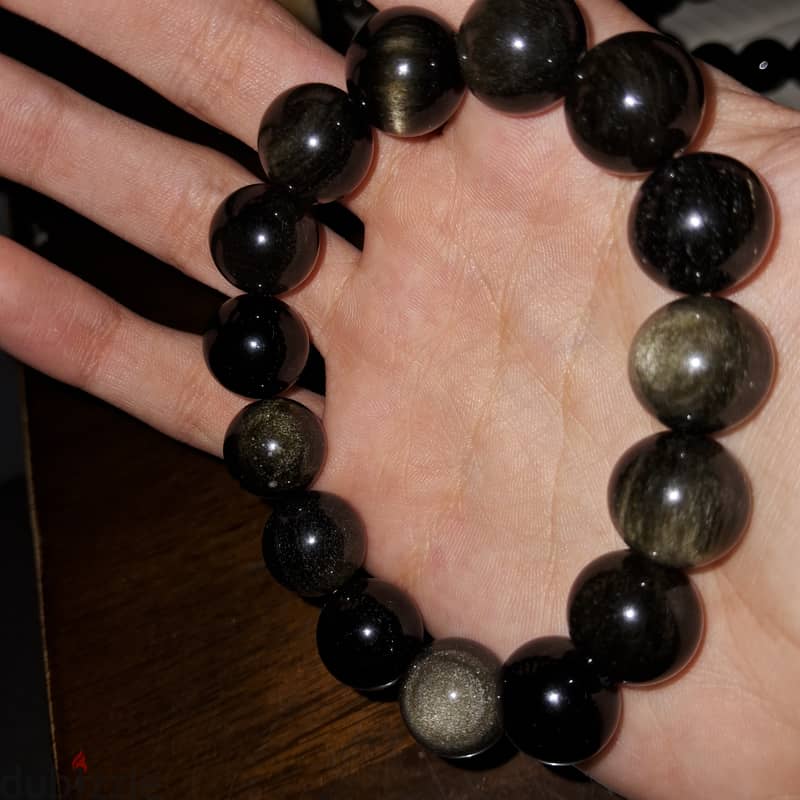 Golden sheen obsidian bracelet 1
