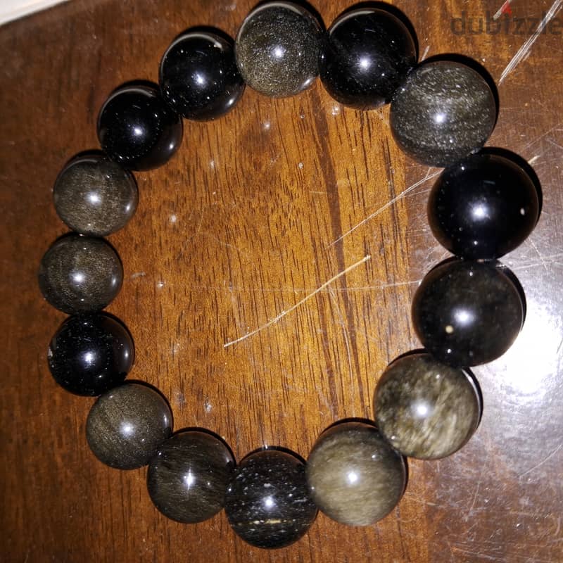 Golden sheen obsidian bracelet 2