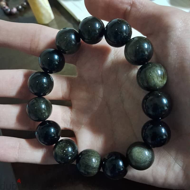 Golden sheen obsidian bracelet 3