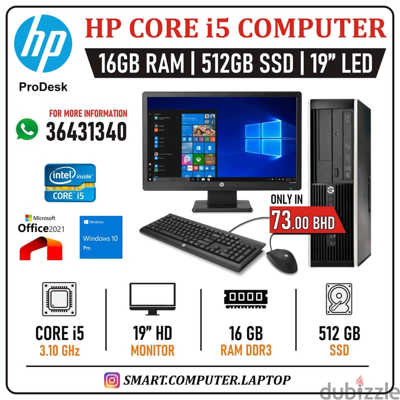 DELL Core i5 WIFI Computer Set 19" LED HD Monitor (FREE AMD GPU Card) 1