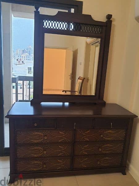 wooden dresser with mirror 0