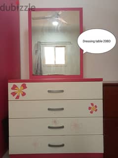 dressing table,/washing machiene/ double cot with mattress