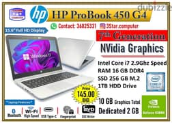 HP Laptop Core i7 7th Gen Nvidia Graphic 16GB RAM 256GB SSD+1TB HDD 0