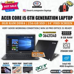 ACER 6th Generation 14" Laptop Core i5 FREE BAG + MOUSE 8GB Ram 256GB 0