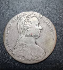 Old 1780 silver coin Austria Queen Maria Theresa 28 gram weight heavy