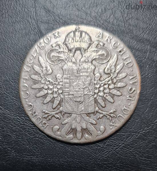 Old 1780 silver coin Austria Queen Maria Theresa 28 gram weight heavy 1