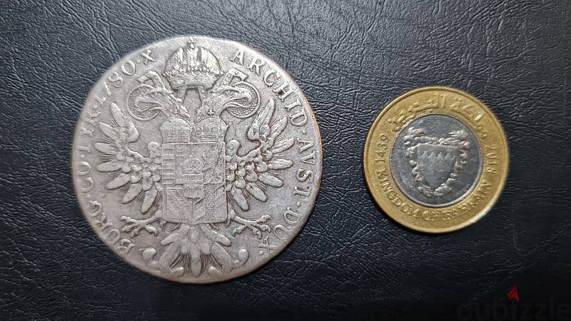 Old 1780 silver coin Austria Queen Maria Theresa 28 gram weight heavy 3