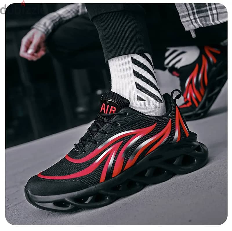 Shoes Men Flame Printed Sneakers Knit Athletic 6