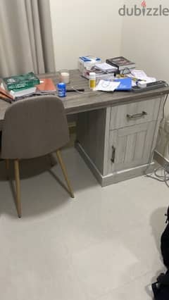 study desk, sturdy brown color