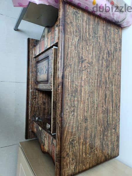 TV trolley / table with storage and shelves, vintage style 2
