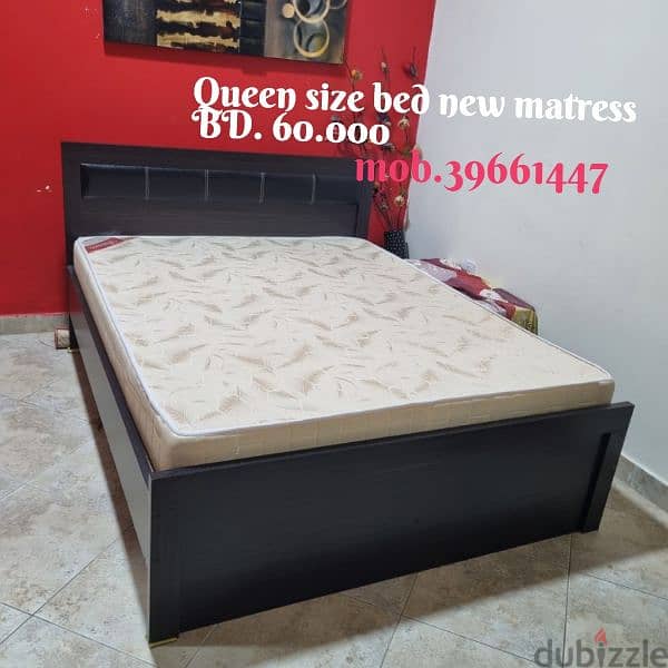 sofa with center table, wooden  cupboard, bed with new mattress. h 2