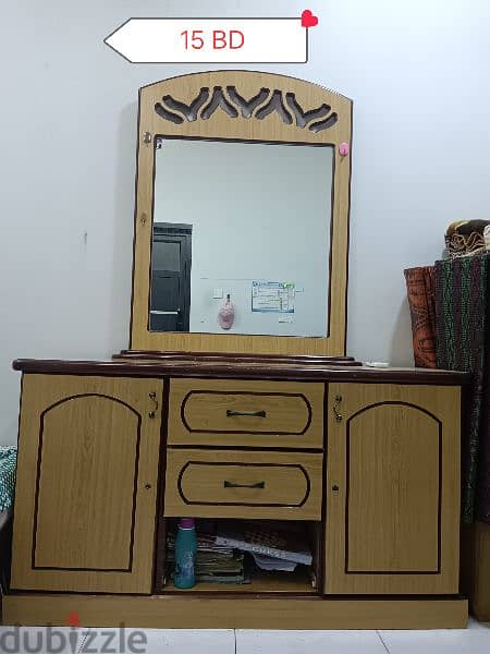 Bed, Sofa, cupboard,dressing table, tea poy for sale. 1
