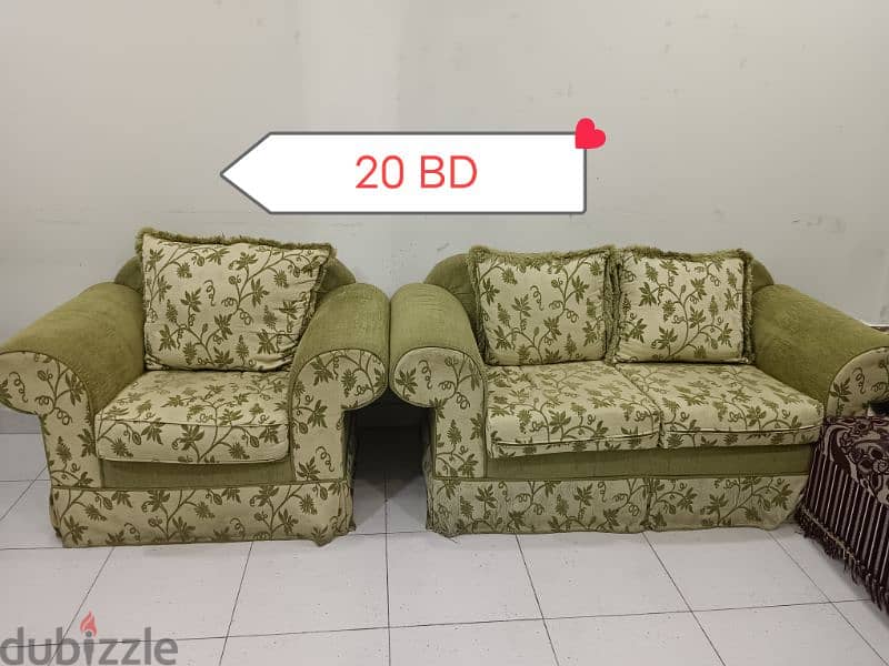 Bed, Sofa, cupboard, table, chairs, dressing table, tea poy for sale. 3