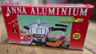 Chakson Silver Anna Aluminium Pressure Cooker (5L, New)