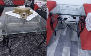 Glass Center table with two side table