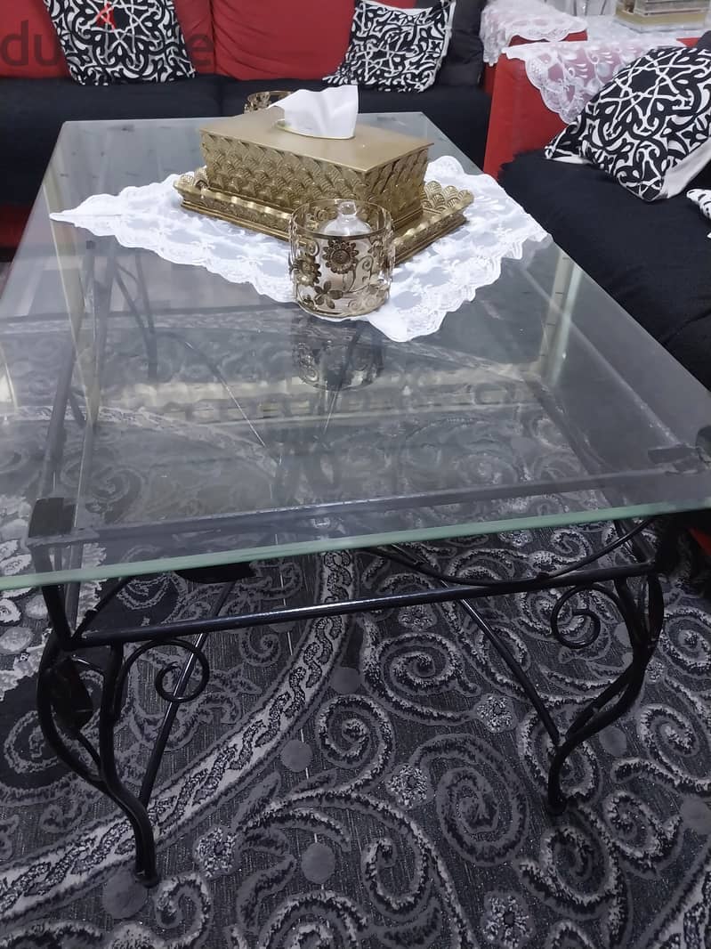 Glass Center table with two side table 1