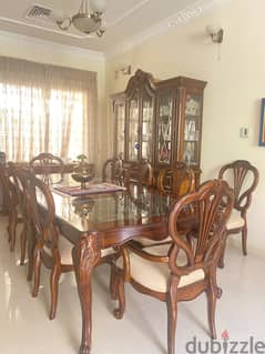 American Brand Dining Table (10 seater) with its Dining Cabinet