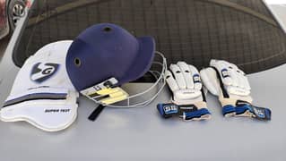 Cricket Accessories For Sale (Helmet, Gloves, Thigh Pad, Batting Pad)