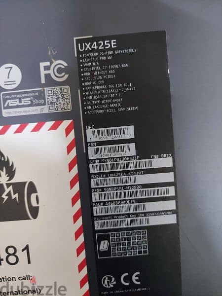 Urgent Sale: Asus 14" laptop Zenbook i7 11th Gen - G7 5