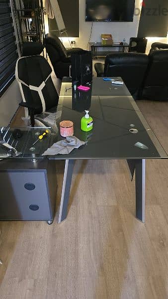 glass desk