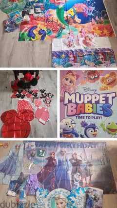 Party Supplies-Birthday decorations (Minnie, Frozen, Muppets Babies)