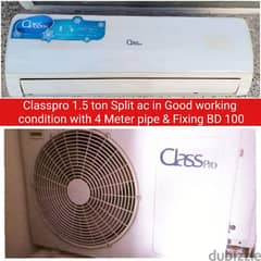 Classpro 1.5 ton split ac and other acss for sale with fixing 0