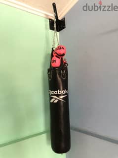 Reebok boxing bag with gloves