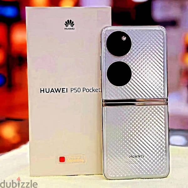 Huawei p50 pocket flip new condition box with accessories 0