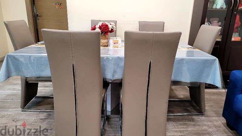 6 chair big dining table set 2