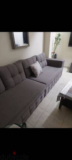 7 seater L shape sofa set with table 0