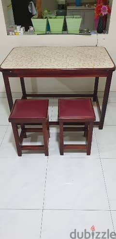 Dinning table with two stool
