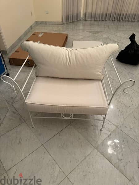 White Wrought Iron Chair 1