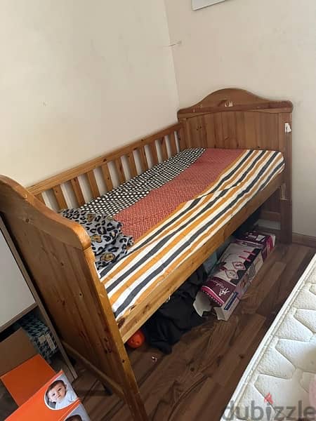 Baby single bed with mattress 1