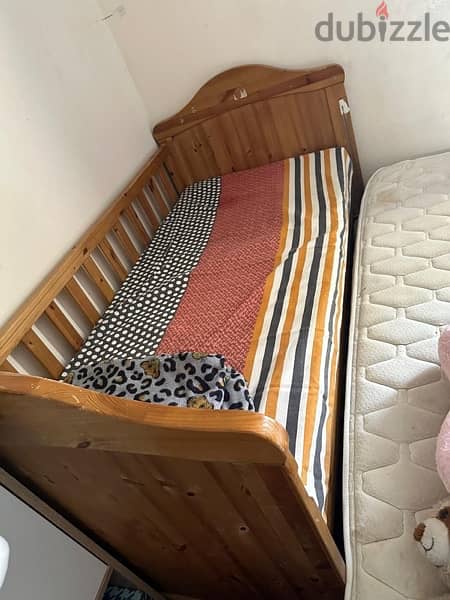 Baby single bed with mattress 2