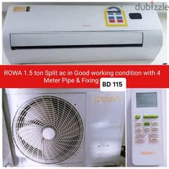 Rowa 1.5 ton and other split acs for sale with fixing 0