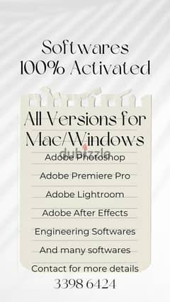 100% Activated Softwares for Mac/Windows 0