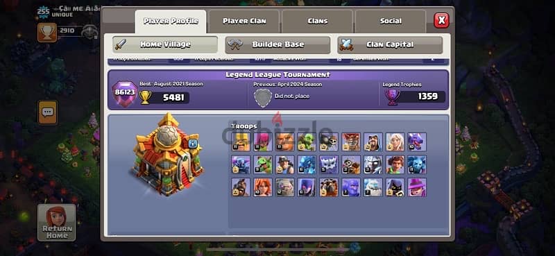 clash of clans almost max id for sale . 1