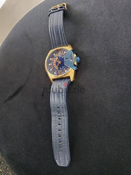 Men's Blue Police Leather Strap Watch. 2
