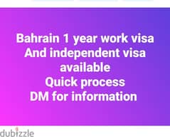 Bahrain azad visa. work visa. independent visa. investor visa. availabl
