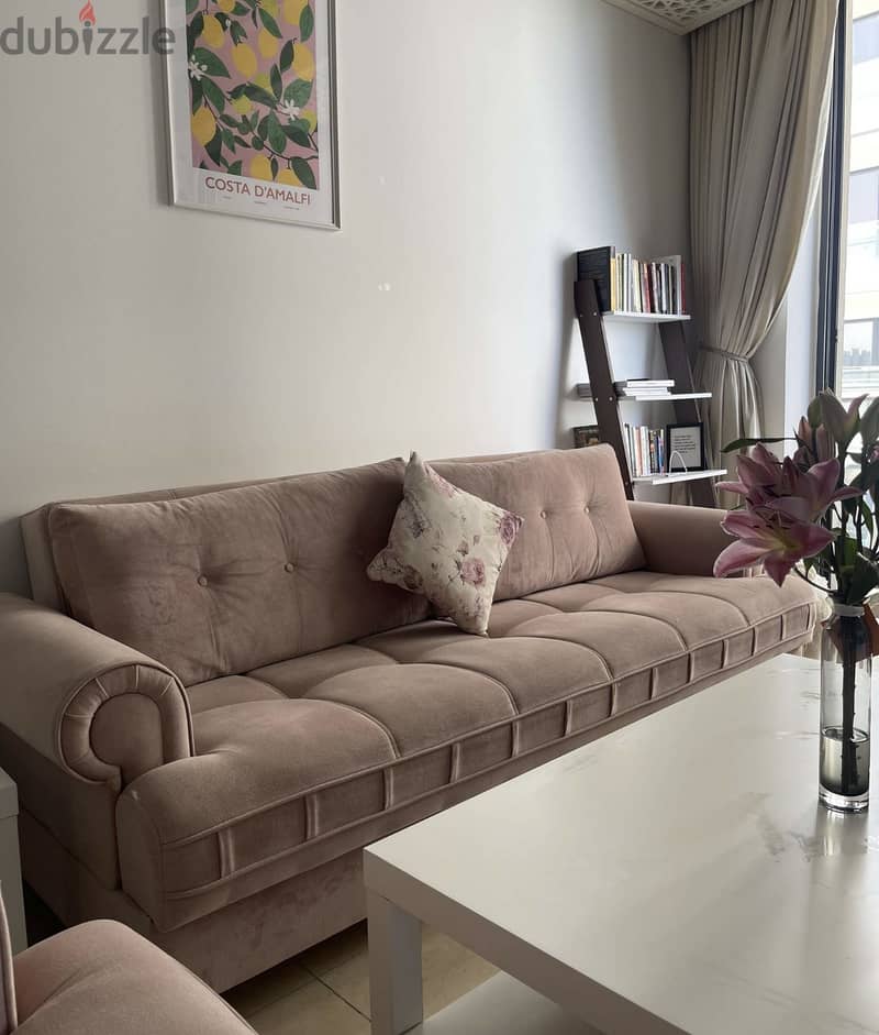 Sofa with chair for sale 1