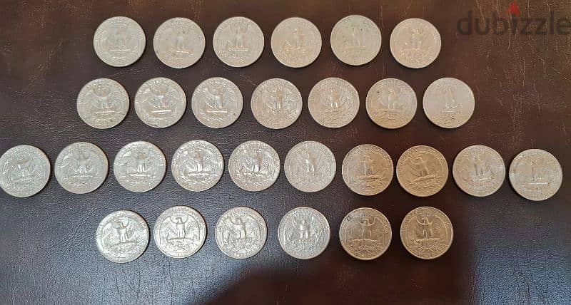 Old US liberty Quarter dollar 29 coins different years 1